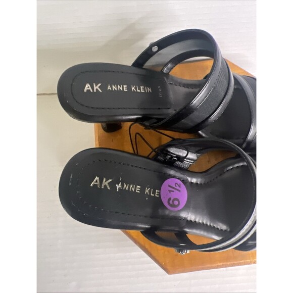 Anne Klein strappy heels dressy open toe 6.5 black‎ - Picture 5 of 12